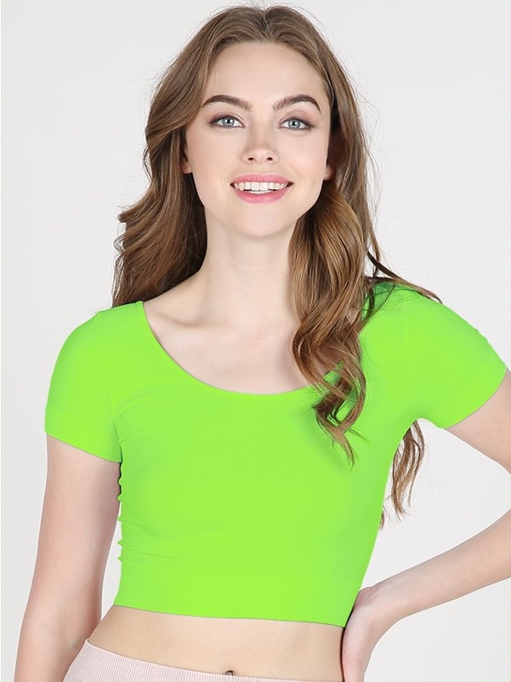 Nikibiki Neon Green Short Sleeve Crop Top